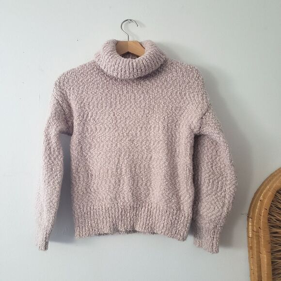 Yes Lola Plush Pink Knit Turtleneck Sweater S - Picture 1 of 6
